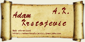 Adam Krstojević vizit kartica